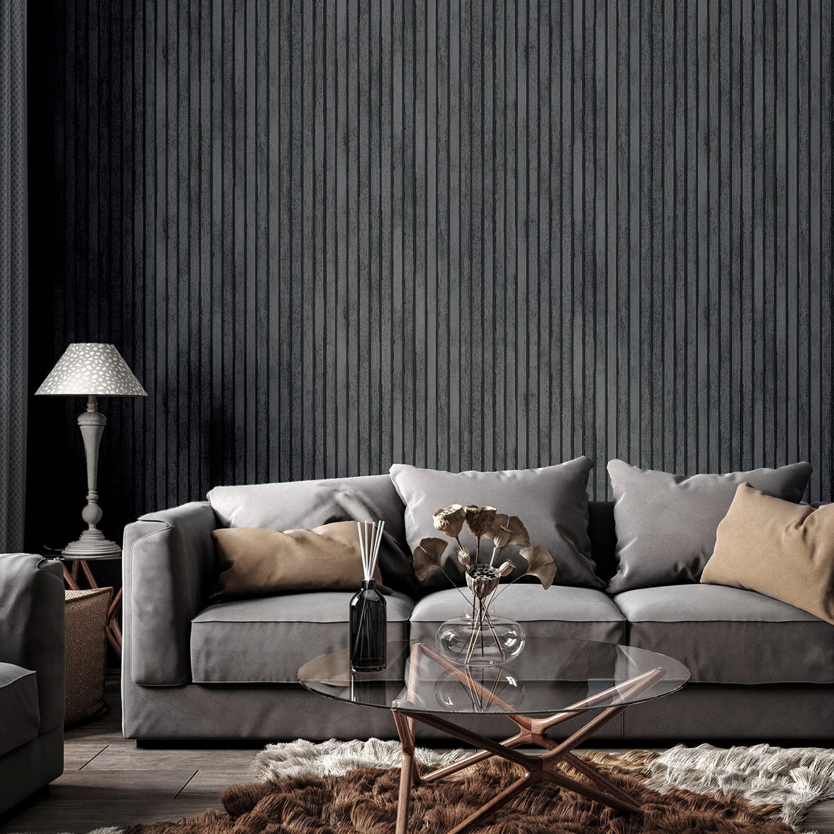 Herman Charcoal by Arthouse Wood Wallpaper - Brewster Home Fashions AH923801