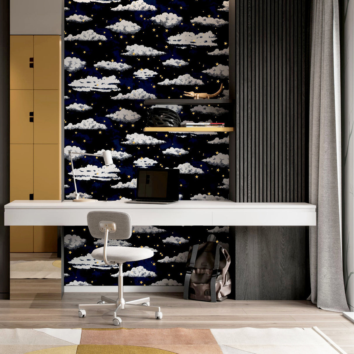 Zeno Navy by Arthouse Starry Skies Clouds Wallpaper – Brewster Home Fashions AH923907