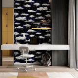 Zeno Navy by Arthouse Starry Skies Clouds Wallpaper – Brewster Home Fashions AH923907