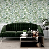 Juan Green by Arthouse Palm Leaves Wallpaper – Brewster Home Fashions AH923909