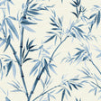 Moriko Blue Bamboo Wallpaper by Arthouse, pattern detail on faux grasscloth background