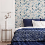 Moriko Blue by Arthouse Bamboo Wallpaper – Brewster Home Fashions AH924107
