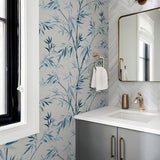 Moriko Blue by Arthouse Bamboo Wallpaper – Brewster Home Fashions AH924107