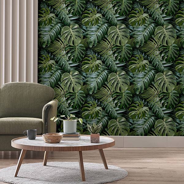 Harlynn Green by Arthouse Monstera Wallpaper – Brewster Home Fashions AH924108