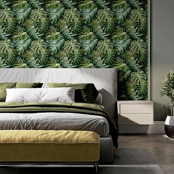 Harlynn Green by Arthouse Monstera Wallpaper – Brewster Home Fashions AH924108