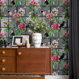 Dorothea Multicolor by Arthouse Tropical Birds Wallpaper- Brewster Home Fashions AH924408