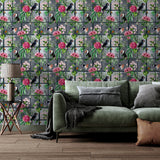 Dorothea Multicolor by Arthouse Tropical Birds Wallpaper- Brewster Home Fashions AH924408