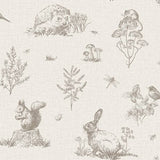 Clawford Beige Meadow Friends Wallpaper by Arthouse for Brewster Home Fashions