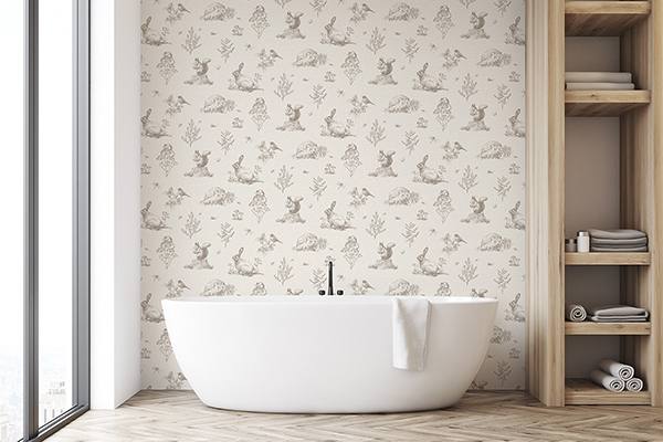 Clawford Beige by Arthouse Meadow Friends Wallpaper – Brewster Home Fashions AH924409