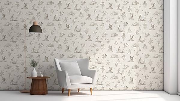 Clawford Beige by Arthouse Meadow Friends Wallpaper – Brewster Home Fashions AH924409