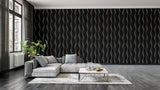 Tazz Black by Arthouse Ribbons Wallpaper – Brewster Home Fashions AH924502