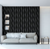Tazz Black by Arthouse Ribbons Wallpaper – Brewster Home Fashions AH924502
