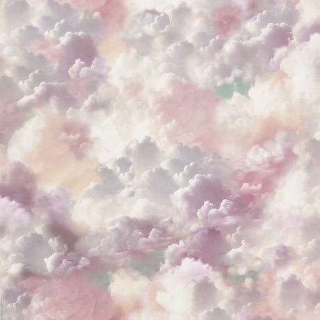 Merryweather Violet Cloudy Skies Wallpaper roll with pastel clouds