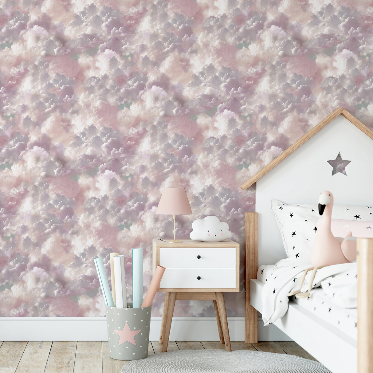 Merryweather Violet by Arthouse Cloudy Skies Wallpaper – Brewster Home Fashions AH924508