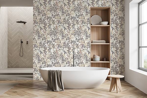 Georgianna Neutral by Arthouse Botanical Leaves Wallpaper – Brewster Home Fashions AH924600