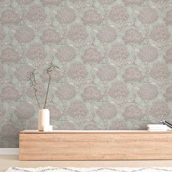 Edson Green by Arthouse Woodlands Wallpaper – Brewster Home Fashions AH924606