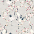 Harumi Light Grey Blossom Wallpaper room scene