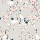 Harumi Light Grey Blossom Wallpaper room scene