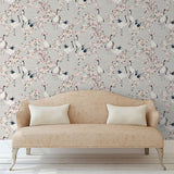 Harumi Light Grey by Arthouse Blossom Wallpaper- Brewster Home Fashions AH924800
