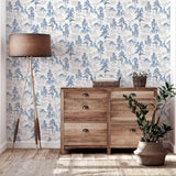 Akio Blue by Arthouse Pagoda Wallpaper – Brewster Home Fashions AH924803