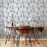 Akio Blue by Arthouse Pagoda Wallpaper – Brewster Home Fashions AH924803