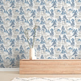 Akio Blue by Arthouse Pagoda Wallpaper – Brewster Home Fashions AH924803