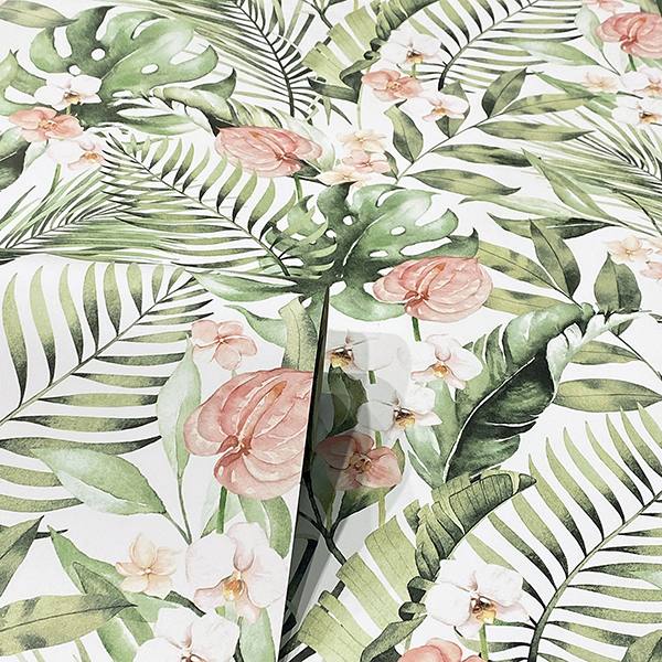 Harrietta Green by Arthouse Tropical Floral Wallpaper – Brewster Home Fashions AH924906
