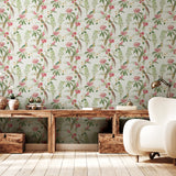 Celine Pink by Arthouse Courtyard Garden Wallpaper – Brewster Home Fashions AH924907