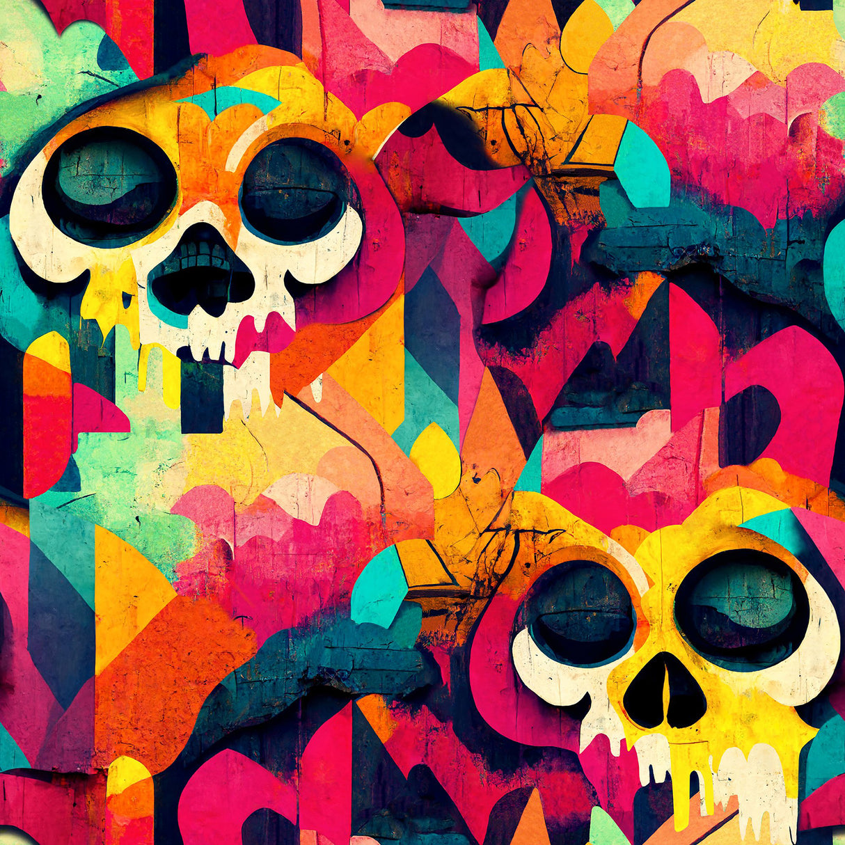 Millicent Multicolor Skull Wallpaper by Arthouse – Brewster AH925107