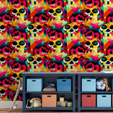 Millicent Multicolor by Arthouse Skull Wallpaper – Brewster AH925107