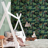 Fonda Dark Green by Arthouse Jungle Party Wallpaper – Brewster Home Fashions AH925308