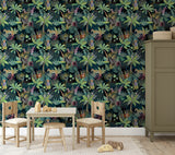 Fonda Dark Green by Arthouse Jungle Party Wallpaper – Brewster Home Fashions AH925308
