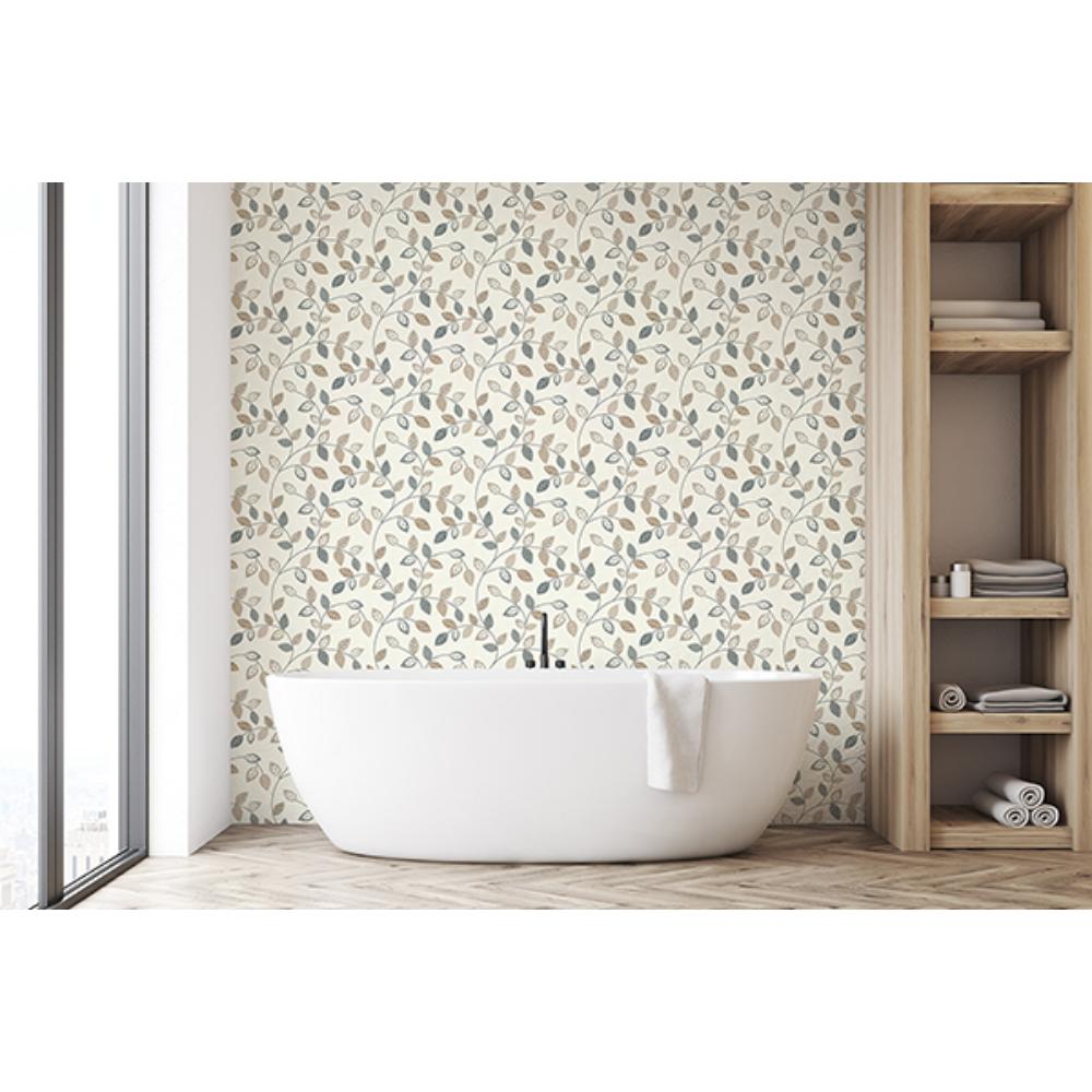Sylvie Neutral by Arthouse Leaf Trail Wallpaper – Brewster Home Fashions AH925405
