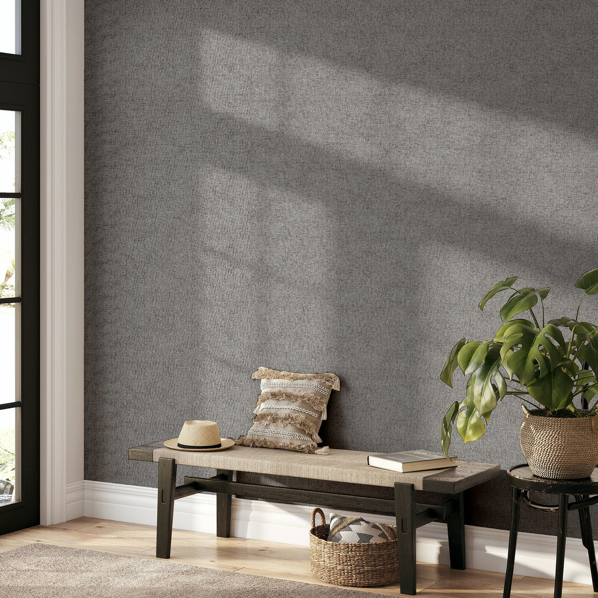 Leland Charcoal by Arthouse Woven Wallpaper – Brewster Home Fashions AH925600