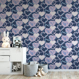 Effie Navy Neon Heart by Arthouse Wallpaper – Brewster Home Fashions AH925605