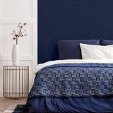 Rafe Navy by Arthouse Woven Texture Wallpaper – Brewster Home Fashions AH946002