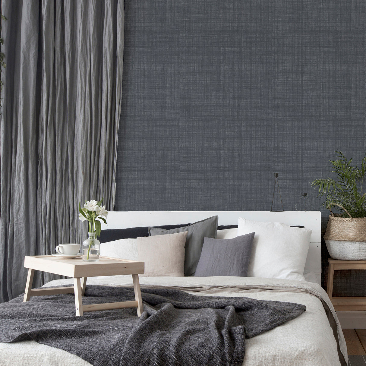 Rafe Grey by Arthouse Woven Texture Wallpaper – Brewster Home Fashions AH946006
