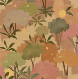 Bohemian Walk Terracotta Peel & Stick Wallpaper with Bohemian Tree Motif - AHS4711