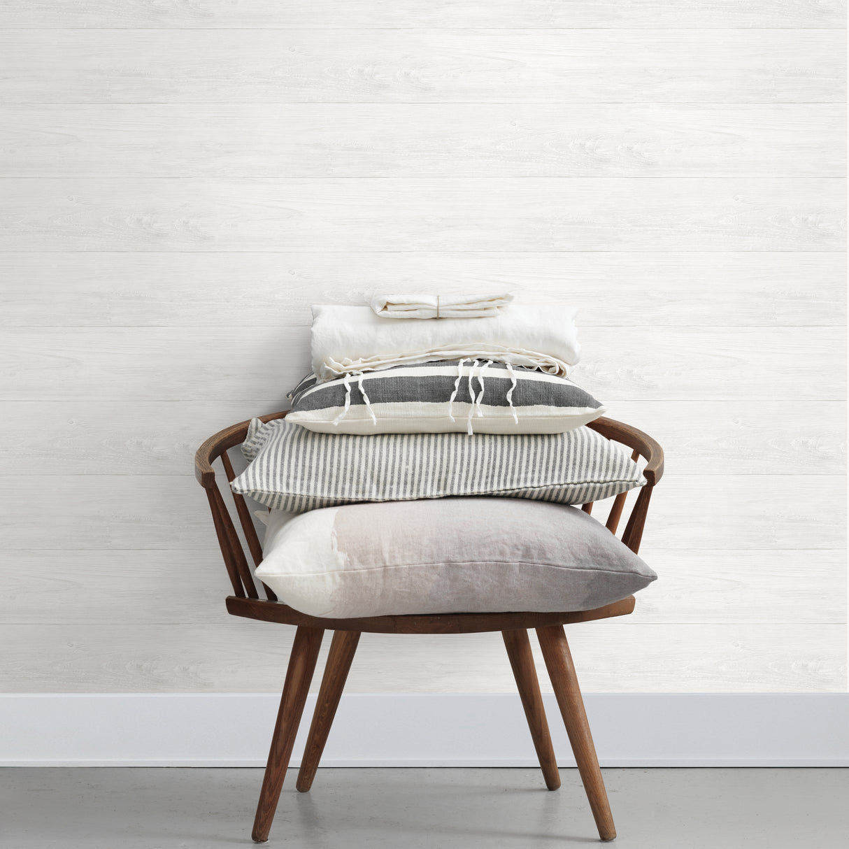 Shiplap White Peel and Stick Wallpaper by InHome, WallPops Collection, 20.5 in Wide by 18 ft Long Roll, Approximately 30.8 Sq Ft - ARW4225