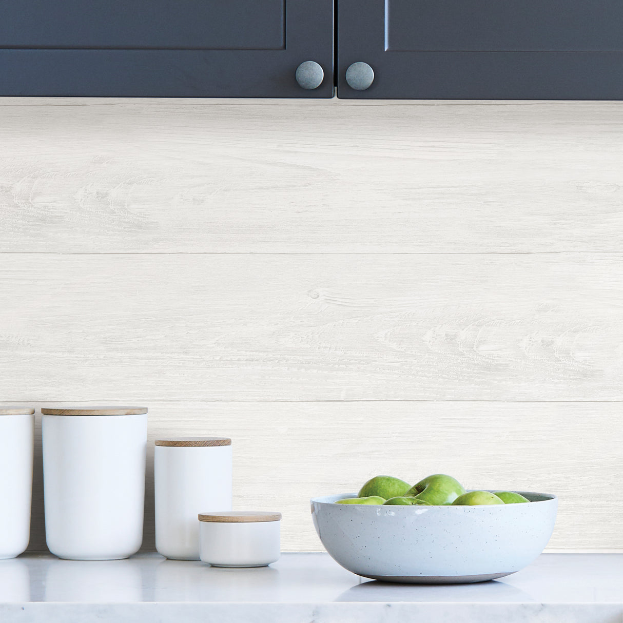 Shiplap White Peel and Stick Wallpaper by InHome, WallPops Collection, 20.5 in Wide by 18 ft Long Roll, Approximately 30.8 Sq Ft - ARW4225