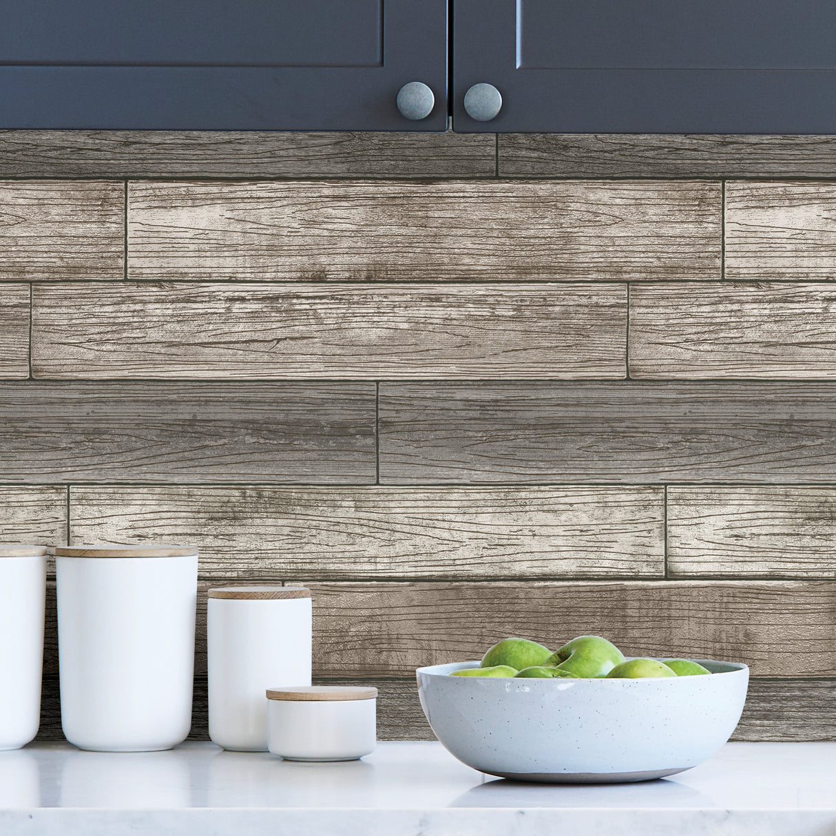 Farmhouse Plank Brown by InHome Peel and Stick Straight Match WallPops Collection 20.5 in x 18 ft About 30.8 sq ft - ARW4226