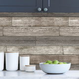 Farmhouse Plank Brown by InHome Peel and Stick Straight Match WallPops Collection 20.5 in x 18 ft About 30.8 sq ft - ARW4226