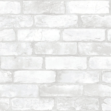 Studio Brick White Peel and Stick Wallpaper by InHome - ARW4228