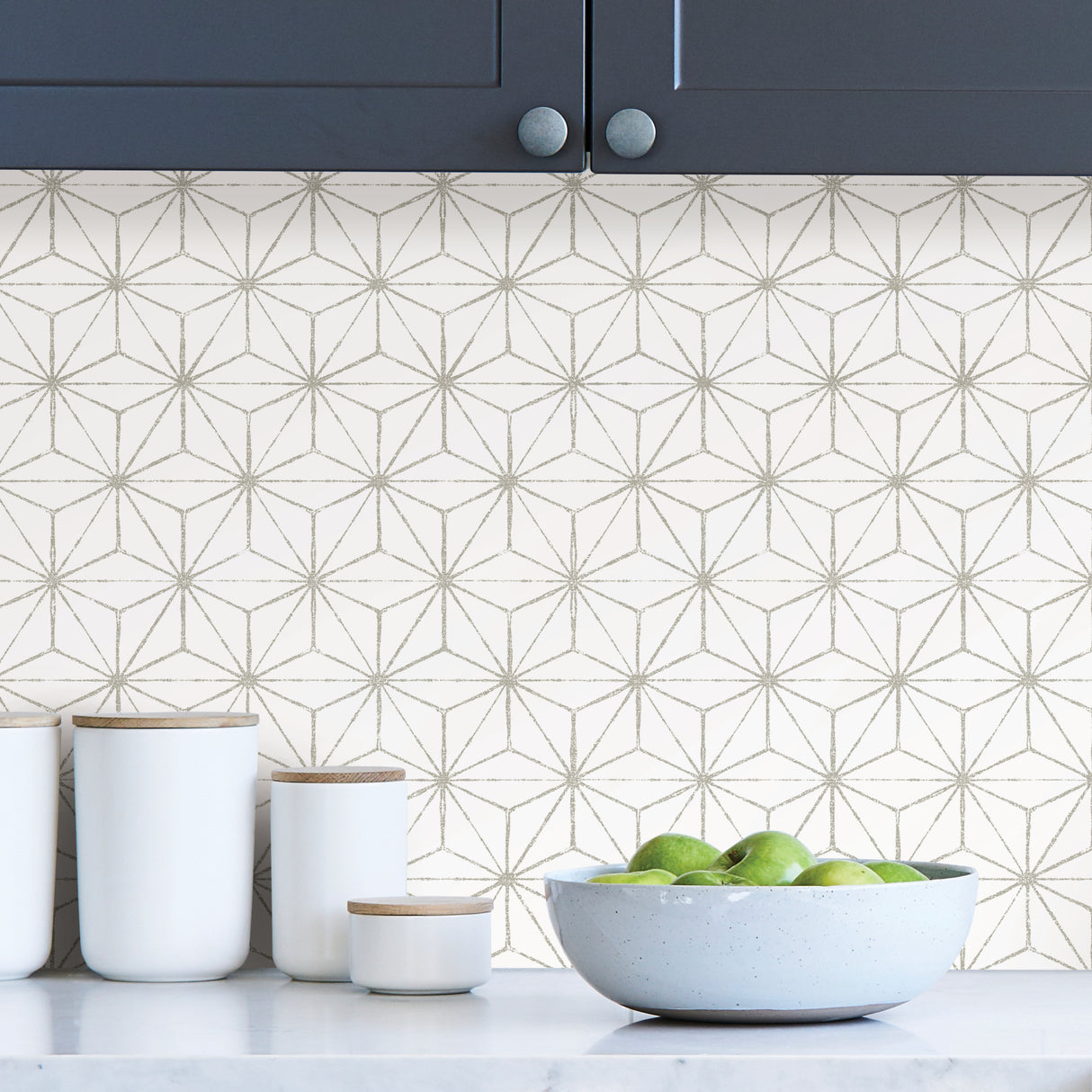 Starlet Grey Peel and Stick Wallpaper by InHome WallPops Collection, 20.5in x 18ft Straight Match - ARW4230