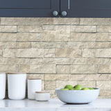 Colonial Stone Stone by InHome Traditional Peel and Stick Realistic Slate Inspired Fully Removable Vinyl Wallpaper Perfect for DIY - ARW4231
