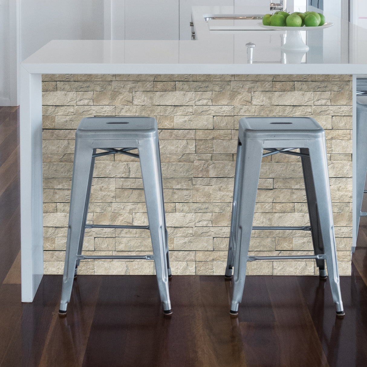 Colonial Stone Stone by InHome Traditional Peel and Stick Realistic Slate Inspired Fully Removable Vinyl Wallpaper Perfect for DIY - ARW4231