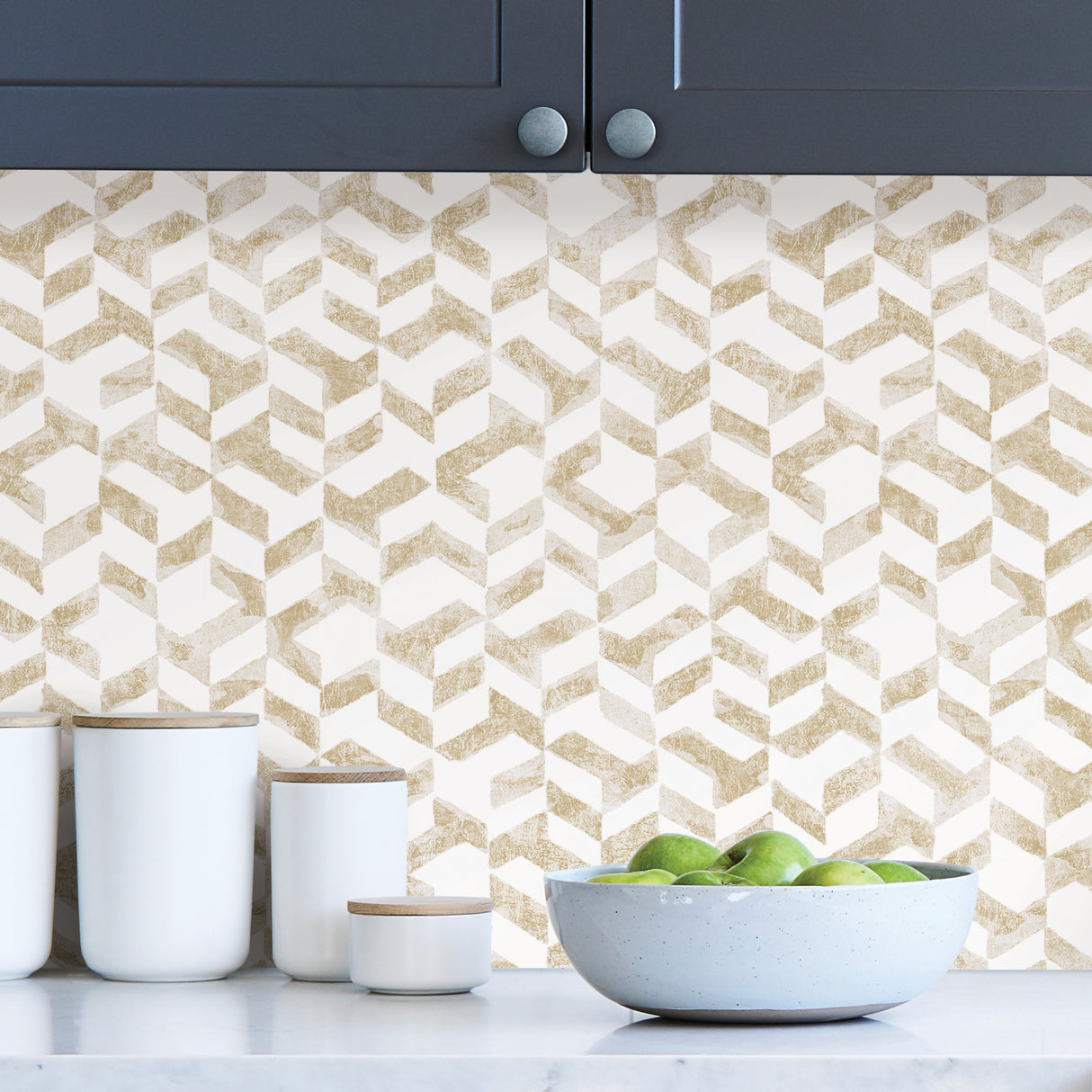 Topkapi Gold by InHome Peel and Stick Wallpaper, 20.5 In Wide x 18 Ft Long, Straight Match, Covers About 30.8 Square Feet - ARW4238