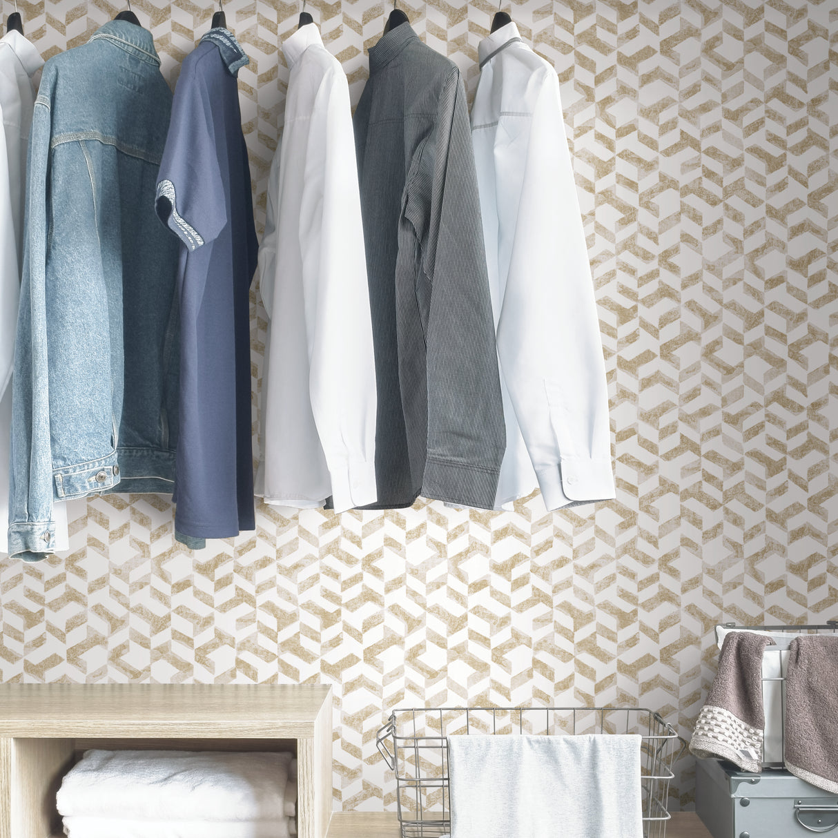 Topkapi Gold by InHome Peel and Stick Wallpaper, 20.5 In Wide x 18 Ft Long, Straight Match, Covers About 30.8 Square Feet - ARW4238