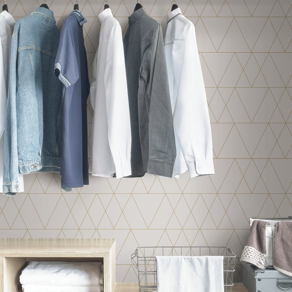 Trillions Gold by InHome WallPops Peel and Stick Wallpaper Roll 20.5 in Wide by 18 ft Long Straight Match Coverage About 30.8 sq ft - ARW4239