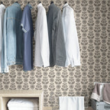 Eliza Charcoal by InHome Peel and Stick Wallpaper, 20.8 in Wide x 18 ft Long, Straight Match, About 31.2 Square Feet Coverage - ARW4245